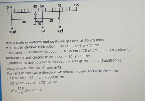 A uniform metre scale is supported at the 40 cm mark balance is ...