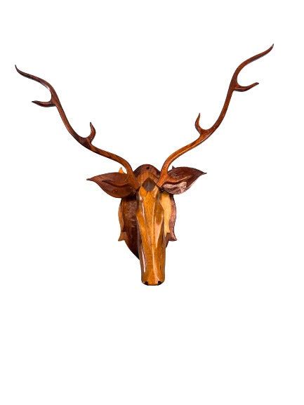 Wooden Deer Head Showpiece for Home Decoration Showpiece – Mukherjee ...