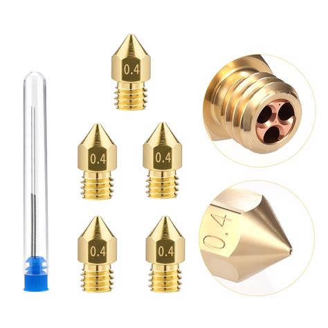 3D Printer Nozzle for 1.75mm Filament, High Flow Mk8 Nozzle Compatible ...