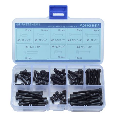 #6-32 UNC 12.9 Grade Alloy Steel Hex Socket Head Cap Screws Assortment ...