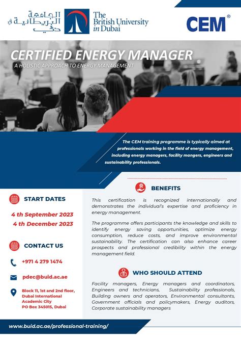 The Certified Energy Manager (CEM) programme is designed to equip ...