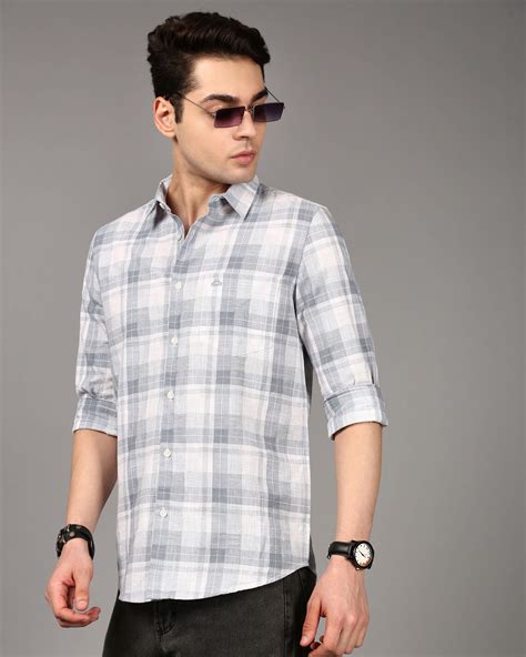 Men Grey Checked Shirt – FYVA