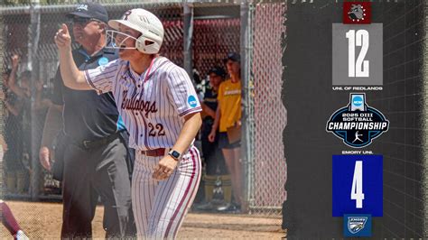 Redlands Softball run-rules Emory in game one of NCAA Super Regional ...