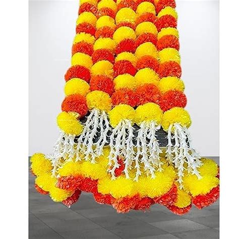 Buy All India Market Artificial Marigold Fluffy Flower Garlands For ...