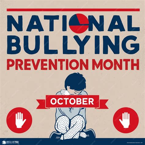 National Bullying Prevention Month in October Vector Illustration ...
