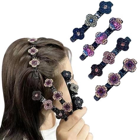 PALAY® 4 Pcs Hair Braid Accessories Hair Sectioning Clamps Sparkling ...