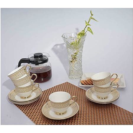 Buy E - Ezra 22K Gold Bharat Bone China China Cup & Saucer Mug - 6 ...