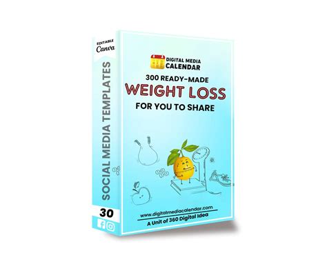 Digital Media Calendar: Professional Canva Templates for Weight Loss ...