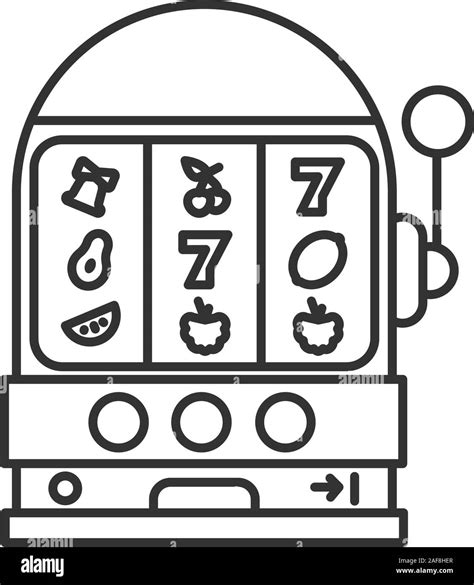One armed bandit linear icon. Slot machine. Thin line illustration ...