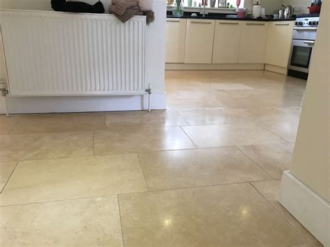 Dull Travertine Floor Cleaned and Sealed in Cobham - Stone Cleaning and ...