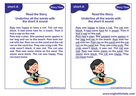 Short A Sound Worksheets, Flashcards, Posters, Reading Comprehension