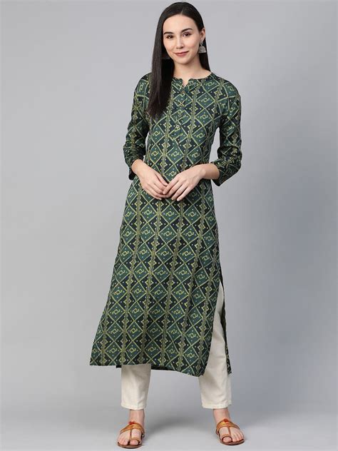 Women's Cotton Printed Kurta - Ahika – Trendia