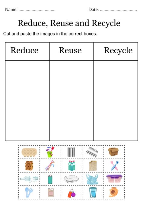 Reduce Reuse/Recycle Worksheet 的图像结果