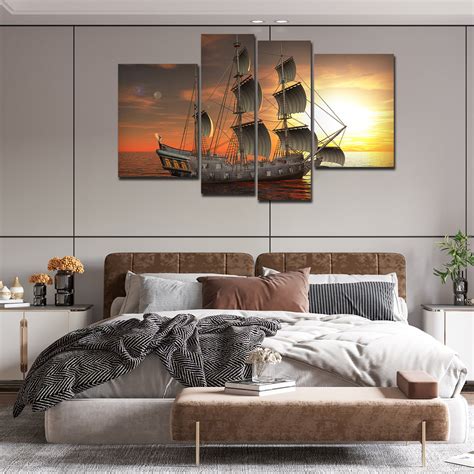 A Sailing Boat Premium Canvas Bedroom Wall Painting – Vibecrafts