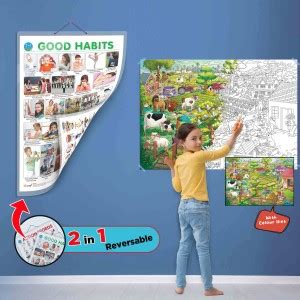 GIANT AT THE FARM COLOURING POSTER and 2 IN 1 GOOD HABITS AND ACTION ...