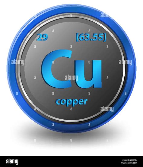 Copper chemical element. Chemical symbol with atomic number and atomic ...