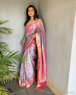 EE-V18658 Grey Tussar Sari – sakhifashions