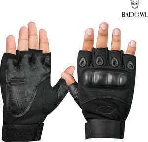 BAD OWL Nylon Tactical Half-Finger Gloves For Sports, Hard Knuckle ...