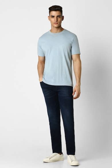 Buy Men Navy Dark Wash Slim Fit Jeans Online - 39675166 | Van Heusen