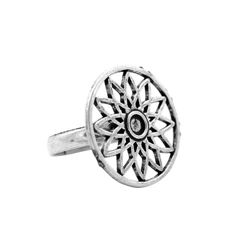 Pallavi Silver Oxidized Filigree Ring – Teejh