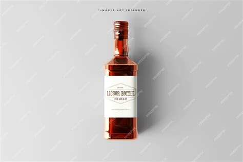 Premium PSD | Square liquor bottle mockup