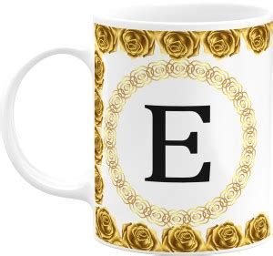 PrintingZone Alphabet E Letter E Colourful E Printed White Ceramic ...