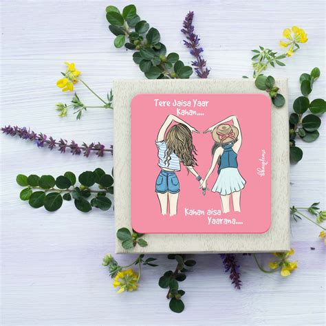 Tere Jaisa Yaar Kahan Wooden Coaster – Bhai Please India