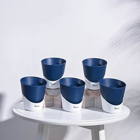 UGAOO 4 Inch Atlantis Self Watering Planter - Set of 5 (Midnight Blue ...