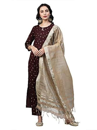 Buy INDO ERA Women's Viscose Rayon Solid Straight Kurta with Pant ...