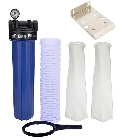 KRPLUS® Water-Filter Housing with 2 Pcs Bag Filter, Pressure Meter ...