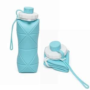 Silicone Folding Water Bottle 600ML for Travel, Gym, Office, School ...