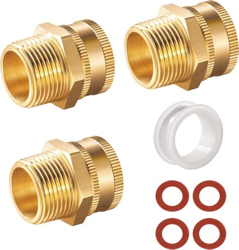 Amazon.com: Brass Garden Hose Adapter, 3/4”GHT Female x 3/4”NPT Male ...