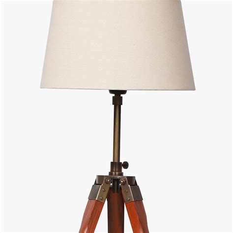 Buy HOMESAKE Brown Wooden Tripod Floor Lamp - 48X117 Cm from Homesake ...