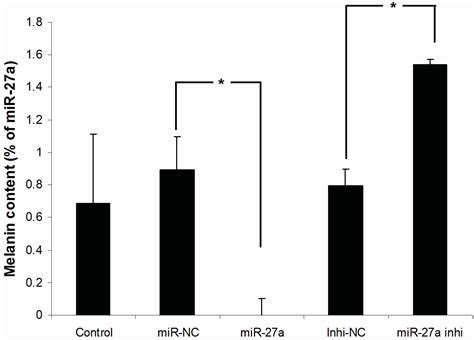 MicroRNA-27a-3p Inhibits Melanogenesis in Mouse Skin Melanocytes by ...