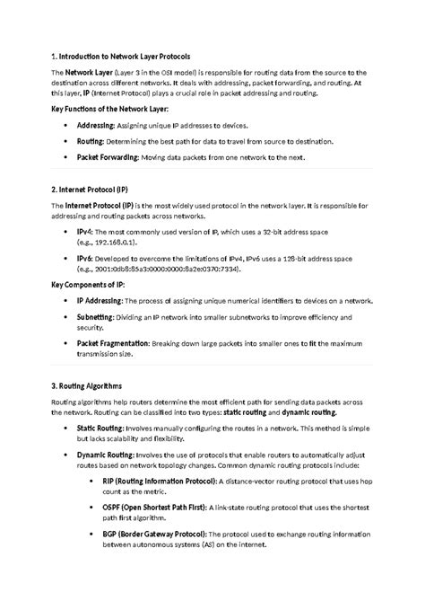 Assignment 3 - Introduction to Network Layer Protocols The Network ...