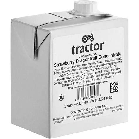 Tractor Beverage Co. Strawberry Dragonfruit, 8.5:1 Concentrate, Organic ...