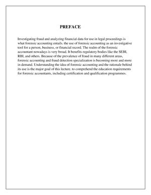 Internship Opportunities - PREFACE Forensic accounting comprises ...