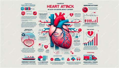 A poster of a heart attack with a diagram of a heart attack | Premium AI-generated image