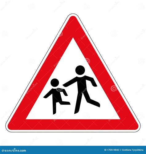 136 Children Road Sign of Germany Stock Vector - Illustration of sign ...