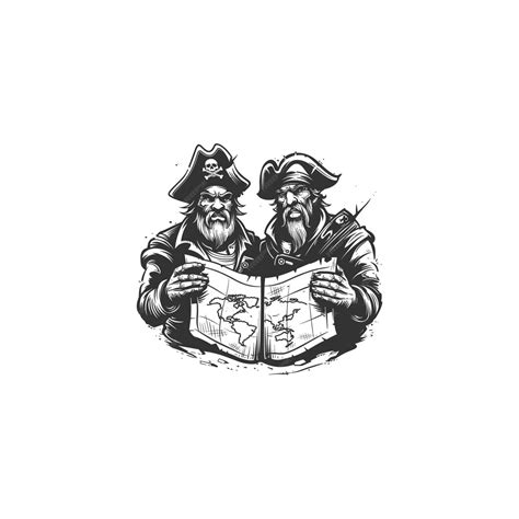 Pirates looking treasure map design vector vintage | Premium AI ...