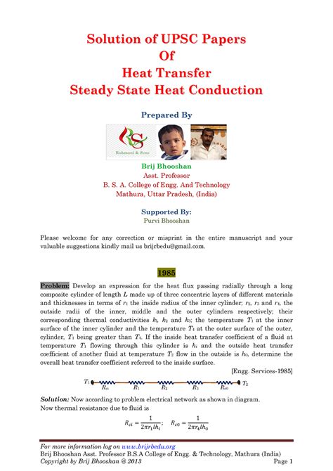 2- Steady State Heat Conduction - Solution of UPSC Papers Of Heat ...