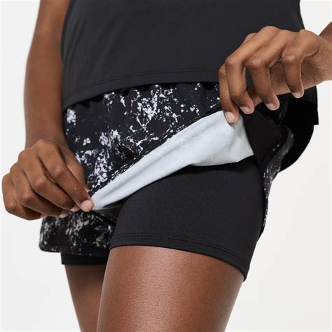 Girls MultiSports 2-in-1 Breathable Shorts - Black/White