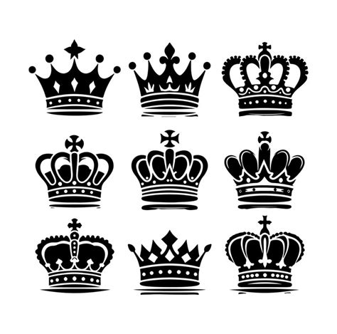 Ensemble d'icônes de la couronne des rois illustration style de ...