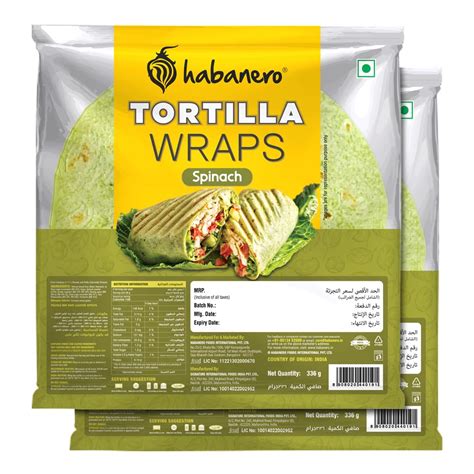 spinach tortilla wrap (pack of 2)| Fresh Taste& Soft Texture l Best for ...