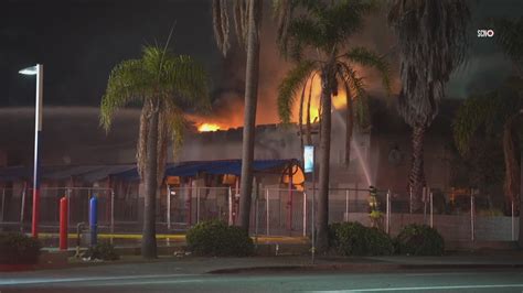 Firefighters battled commercial fire at an Escondido car wash | cbs8.com