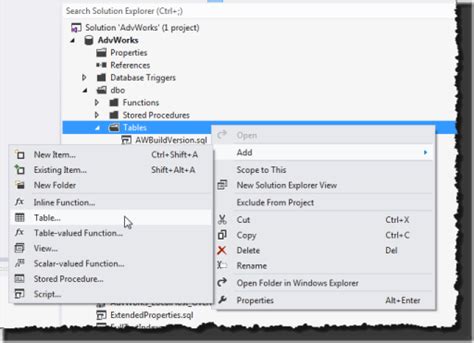 Image result for Visual Studio Table SQL