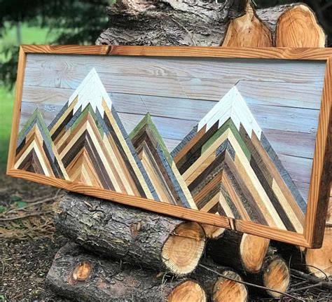 Reclaimed Wood Wall Art Mountain Picture Wood Wall Art Wall | Etsy ...