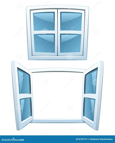 Cartoon windows stock vector. Illustration of open, closed - 8759774
