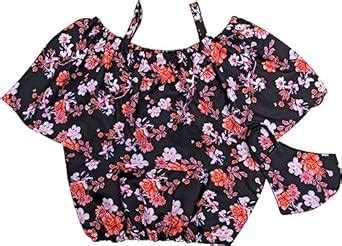 Buy PAYTHENTIC Girls Crepe Floral Print Casual Top, Black2, 5 Years to ...