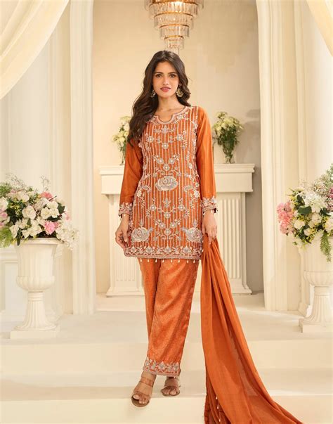 Sayuri Jacquard Beads Viscose Silk Embroidered Work Designer Salwar Kameez